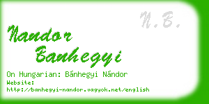 nandor banhegyi business card